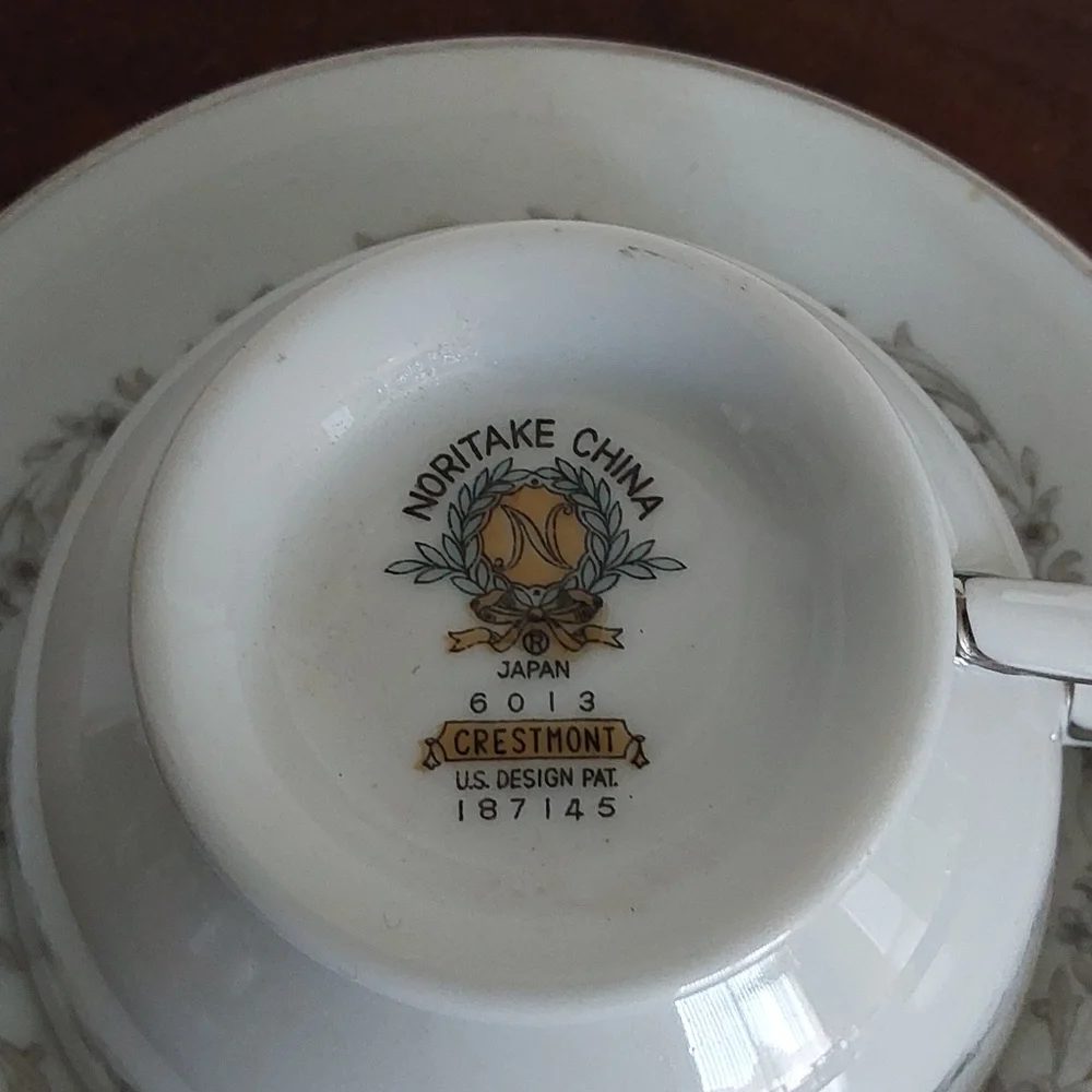 Noritake‎ Crestmont White Dinnerware Trio with Silver Leaf Motif- Replacemet PC